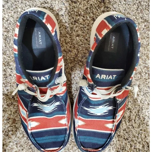 Ariat Hilo Men’s 9EE Wide Serape Canvas Shoes Centinela Style 10042581 Lace Up - Picture 3 of 10